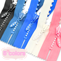 1pcs #5 diamond studded, closed end zippers in 15/20/25 cm, ideal for clothing, jackets, down coats, luggage, and tents.