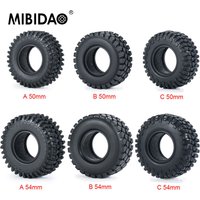 MIBIDAO 4Pcs 1.0inch Soft Rubber Wheel Tires for Axial SCX24 Deadbolt Chevrolet Wrangler Gladiator Bronco 1/24 RC Crawler Car