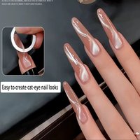 Ribbon Circle Ring Cat Eye Magnet, Premium Nail Art Tool to Create Smooth Swirl Cat‑Eye Effects for Home & Salon Manicures