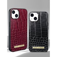 VIETAO-Crocodile Pattern Leather Mobile Cover, Phone Case for iPhone 16, 16Pro, 16 Pro Max, 12, 11, PU Phone Case For iPhone 15
