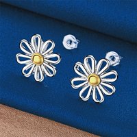 Fashion 925 sterling silver exquisite flower earrings for women temperament gift party wedding accessories jewelry