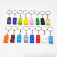 16Pcs Colorful 3002 Brick 2x4 Key Chain Building Block Toys Kids Creative Gift Compatible with MOC Brick Keychain