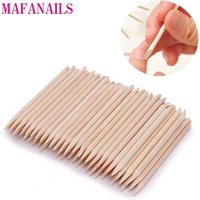 100PCS Nail Wood Clean Stick For Cuticle/Pusher/Remover Double-Head Orange Wood Sticks Manicure Pedicure Care Nail Art Tools @Y4