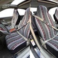 AUTO PLUS Car Seat Covers Set Baja Saddle Blanket Weave Universal Fit Most Car Seat Protection Steering Wheel Cover Protector