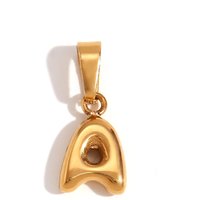 E.B.belle Mini Bubble 26 Letter Pendant Tarnish Free Stainless Steel Charms 18K Gold Plated Keychain Accessories for Jewelry