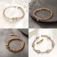 XP Jewelry -- ( 20 cm x 10 mm ) Fashion Zircon Double Heart Knot Bracelet For Women Jewelry 18 k Gold Plated Eco- Friendly