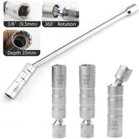 14mm 16mm Extend Spark Plug Socket Wrench Magnetic 12 Angle Repairing Removal Tool Thin Wall 3/8" Drive Sockets Auto Repair Tool