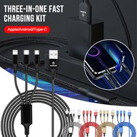 Car 3 in 1 Type C Lightning Micro USB Fast Charging Cable Styling Caps for Suzuki Jimmy VITARA SX4 GW250 DZire IGNIS Alto Spacia