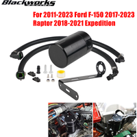Oil Catch Can Air Oil Separator Aluminum Kit Fit For 2011-2023 Ford F-150 2017-2023 Raptor 2018-2021 Expedition, 3OZ Black