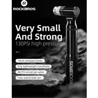 AliExpress ROCKBROS 130psi Bike Pump Mini Portable Tire Air Inflator Bicycle Pump Aluminum Ultralight Hand Air Pump MTB Road Cycling Pump