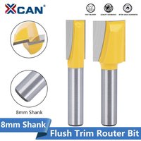 XCAN Milling Cutter 8mm Shank Flush Trim Router Bit 8/9.5/12mm Diameter 2 Flute Straight Router Bit For Wood Woodworking Tool