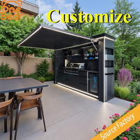 The shelter features an enclosed rest area, a fully equipped barbecue kitchen, and an outdoor bar kitchen.