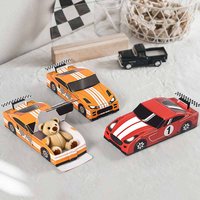 10/20Pcs Racing Car Shaped Paper Gift Box Colorful Foldable Kids Birthday Candy Packaging Boxes for Baby Shower Party Decoration