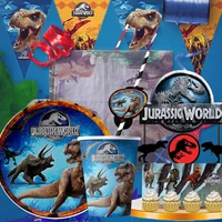Jurassic dinosaurs Party Supplies Tableware Set Cup Plates Napkins For Kids Birthday Decoration Boys and GirlsBaby Shower