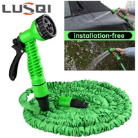 LUSQI 25FT-100FT Expandable Hose High Pressure Multifunctional Water Hose For Car Cleaning Home Garden Irrigation Spray Gun