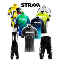 AliExpress Strava Men's Cycling Outfit Bicycle Shorts Road Bike Sports Set Mountain Cycle Jersey Breathable Summer Clothing Pro Uniform
