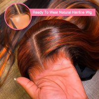 13x6 Straight Lace Frontal Wig 4/350 Brown Ginger Orange Wig 200Density 13X4 Brazilian Remy Bone Straight Wig For Women 36 Inch