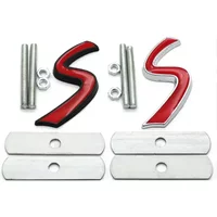 For Mini S Logo Front Hood Grill Badge Emblem Decals for Cooper R50 R52 R53 R56 R57 R58 F55 F56 Car Styling Sticker Accessories