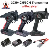 AUSTAR RC Transmitter and Receiver 2.4G 3CH 4CH 6CH Universal RC Controller and Receiver Kit for 1/10 1/8 Crawler MN90 D12 TRX4