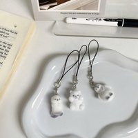 Cute 3D Flocking Sea Otter Keychain Otter Couple Mobile Phone Pendant Car Keyring Earphone Backpack Charms Bag Decor