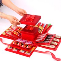 Valentine's Day Birthday Wedding Anniversary Gifts Surprise Explosion Box Handmade Assembled Snack Gift Box For DIY Christmas