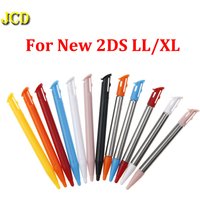 JCD 10pcs For New 2DSLL 2DSXL Game Console Plastic & Metal Telescopic Stylus Touch Screen Pen For New 2DS LL XL