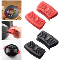 2Pcs Silicone Handle Holders For Pots And Pans High Temperature Resistant Insulated Cover With Anti-Skid Stripes For Frying Pan