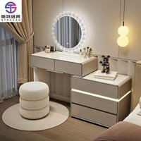 80cm Modern Minimalist Dressing Table Cream Style Dresser Bedroom Light Luxury Rock Slate Makeup Table