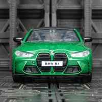 1:32 Simulated BMW M4 G82 alloy car model ornament, collectible door that can be opened, sound and light feedback gift