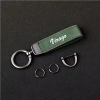 1PCS Motorcycle Metal PU Leather Motorcycle Keychain Ring Accessories For Yamaha ViragoXV250 ViragoXV535 ViragoXV750 Virago