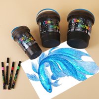 24-120 Colors Glitter Markers Bucket Set, Shimmer Pens with Handle & Stackable Lid, DIY Art Supplies