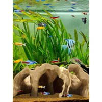 AliExpress NONE Funny 3D Printing Gravel Tunnel Cave Rest Safe Fish Tank Underground Cave Fish Hideout Stones House Fish Tank Ornament