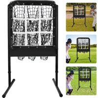 9-Hole Pitching Net Strike Zone 21.3*21.3 in Adjustable Baseball Softball Pitcher Training Equipment 39-46 in Adjustable Heights