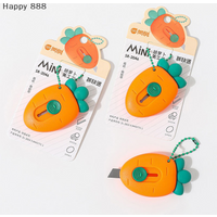 1/3 Pcs Mini Avocado, Strawberry, And Carrot-Shaped Utility Knife – Portable Craft Cutting Tool For Paper, Wrapping, And DIY Art