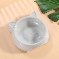 Cute Cat Shape Cat Bowl Non-slip Plastic Cat Food Bowl Anti-Fall Flip Kitten Bowl Pet Feeding