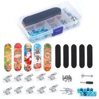 DIY Finger Skateboard Kits Finger Sports Table Game Professional Skate Board Toys Children Fingerboard Gift for Kids 4pcs/5pcs