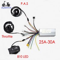 25A-30A 24V 36V 48V 350W Sine Wave Brushless Motor Controller 9Moset with S810 LED Display PAS 12C Throttle for E-Scooter E-bike