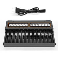 18650 Charger 12 Slots Aa.Aaa Nickel Metal Hydride/Lithium Battery Smart Universal Charger With Display US-Plug