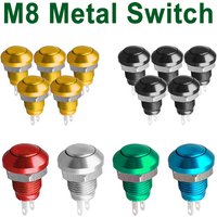 Waterproof M8 Metal Push Button Switch 8mm ON OFF Mini Momentary Electric Switch Screw Terminal No Led