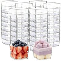 10/20PCS Square Dessert Cups Disposable Plastic Cups Wedding Birthday Party Mousse Ice Cream Appetizers Christmas Supplies