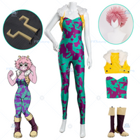 Anime Academia Ashido Mina Cosplay Costume Wig Headwear Shoes Ridley Hero Pinky Outfti Jumpsuits For Hallowmas Party Adult