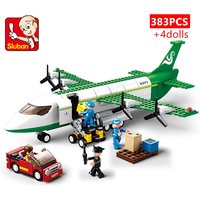 DIY Creative Aeroplane Aviation Airport Modern Plane Bus Cargo Aircraft Airplane Build Block Toy Educational Toys for Children