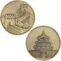 Copper-plated China's Great Wall Commemorative Coin Beijing Temple of Heaven Ancient Architecture Collectible Coins