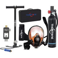 Thaistone 1L Diving Snorkeling Oxygen Cylinder Scuba Tank+Diving Mask+Scuba Adapter+Manual Air Pump