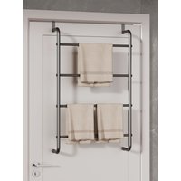 Over The Door Bathroom Widen Towel Rack No punching Metal Behind Door Hanger Space-Saving Organizer for Bathroom Bedroom