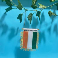 SKY FLAG Ivory Coast Car Window flag 8*12cm Polyester double printed Ivory Coast Hanging pennant Flags Côte d'Ivoire Mini flag