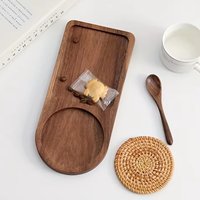 1Pcs Tableware Solid Wood Dessert Plate Japanese-style Wooden Tray Snack Plate Dried Fruit Plate