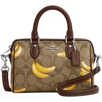 COACH Track Artificial Leather Handbag, Shoulder Bag, Crossbody Bag Small Unisex Brown