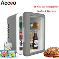 4L Mini Car Refrigerator Portable Fridge Car Home Cosmetics 12V/220V Hot And Cold Dual-Purpose Ice Box For Camping Travel