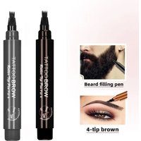 Pencil Filler For Men Women Black Brown 4-Tip Beard Pen Pencils Long Lasting Natural Makeup Detailing Filler Moustache Eyebrows